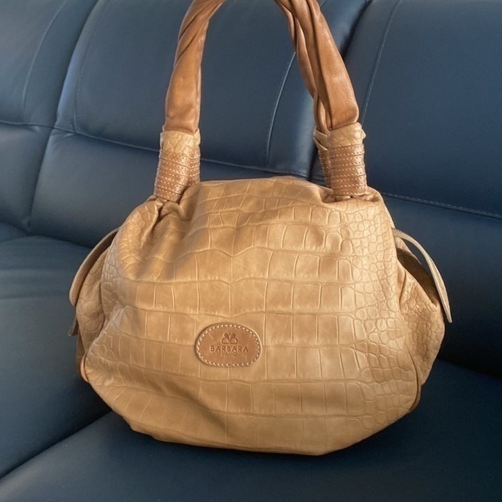 Barbara Milano Leather Crocodile Bag